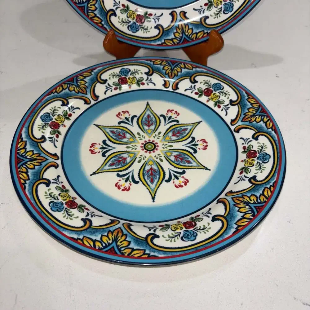 Euro Ceramica Zanzibar Stoneware Dinner Plates, Set of 2